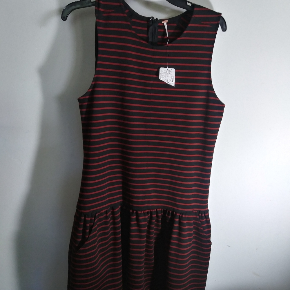 Free People striped sleeveless dress large NWT